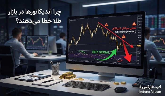تجربه عملی: چرا اندیکاتورها در بازار طلا خطا می‌دهند؟